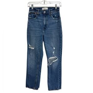 Abercrombie & Fitch The Ankle Straight Ultra High Rise Jeans Curve Love 0/25